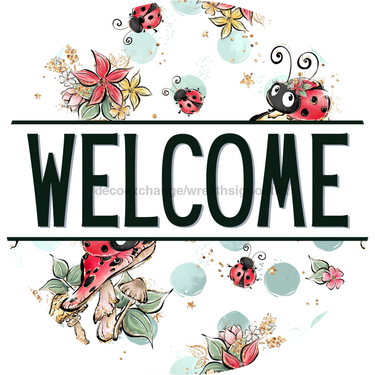 Lady Bug Door Hanger Welcome Dco - 01409 - Dh 18’ Round Wood
